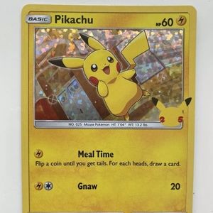 Rare Pokemon Pikachu Holo 25th Anniversary